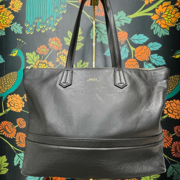 Bally Handbags - Bally Black Pebbled Leather Tote Bag